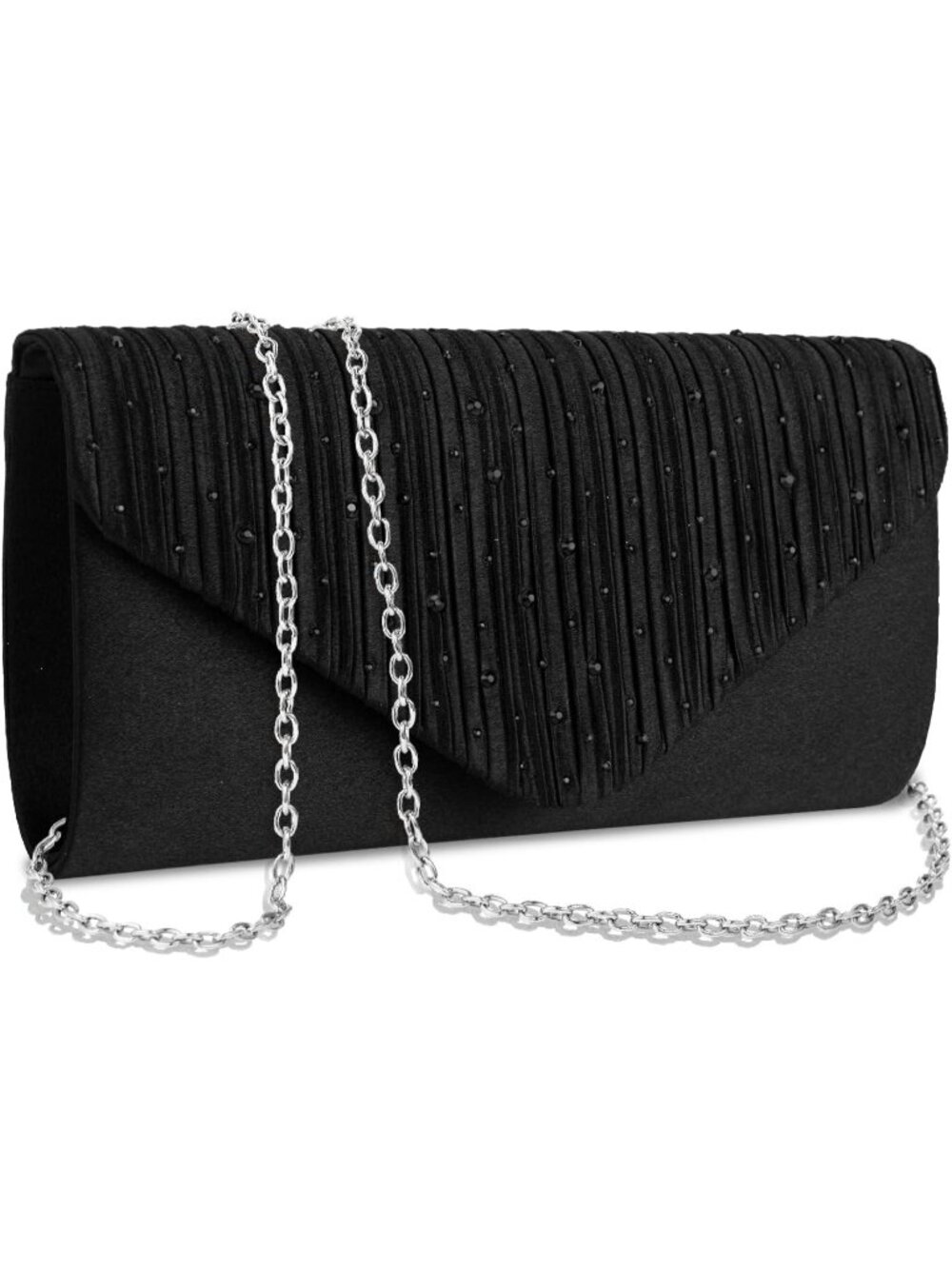 〽️ Women's Black Rhinestone Clutch Purse Wedding Cocktail Evening Bag